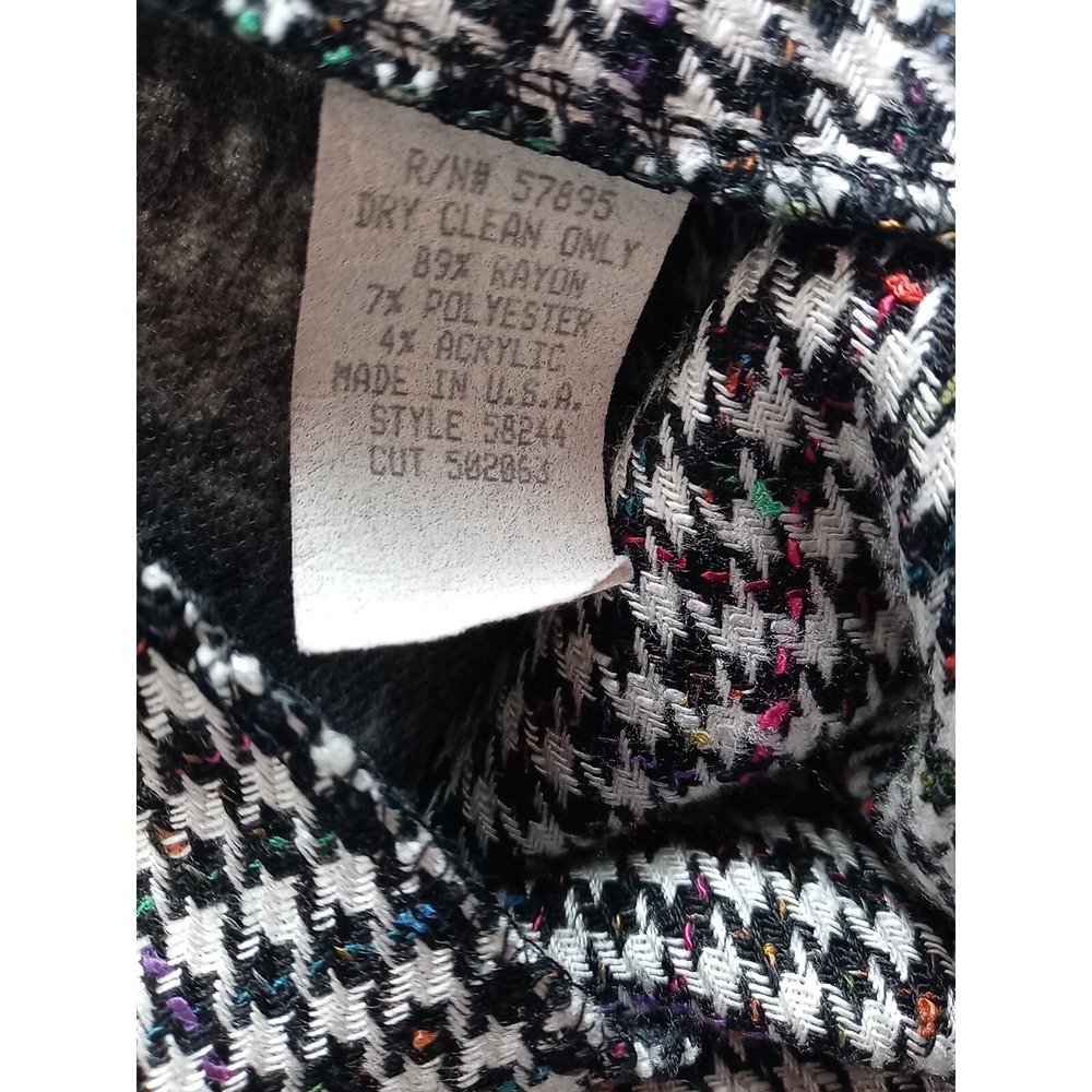 Vintage Requirement Blazer Jacket Women's Size 8 Plaid Dress‎ Jacket 5 Button - Picture 6 of 12